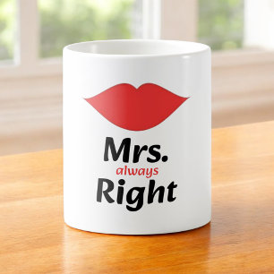 Mrs Always Right Red Lipsマッチング コーヒーマグカップ