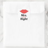 Mrs. Always Right Red Lips Matching スクエアシール (バッグ)