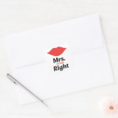 Mrs. Always Right Red Lips Matching スクエアシール (封筒)