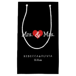 Mrs.And Mrs.Two Bridesのカスタマイズ結婚可能 スモールペーパーバッグ