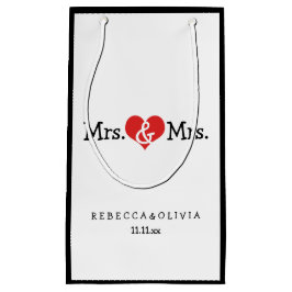 Mrs.And Mrs.Two Bridesのカスタマイズ結婚可能 スモールペーパーバッグ
