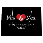 Mrs.And Mrs.Two Bridesのカスタマイズ結婚可能 ラージペーパーバッグ (正面)