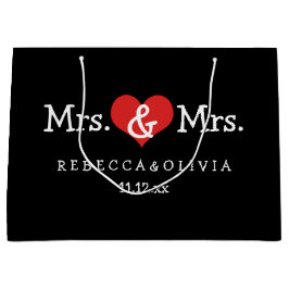 Mrs.And Mrs.Two Bridesのカスタマイズ結婚可能 ラージペーパーバッグ
