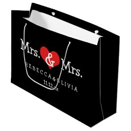 Mrs.And Mrs.Two Bridesのカスタマイズ結婚可能 ラージペーパーバッグ