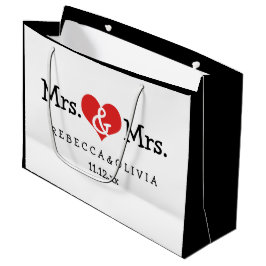 Mrs.And Mrs.Two Bridesのカスタマイズ結婚可能 ラージペーパーバッグ