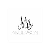 Mrs Andersonブラックスクリプトタイポグラフィ追加の名前 ラバースタンプ (インプリント)