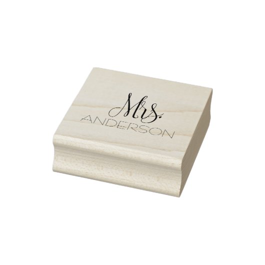 Mrs Andersonブラックスクリプトタイポグラフィ追加の名前 ラバースタンプ (スタンプ)