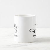 Mrs Blackスクリプトモダンカスタムウェディング新婚 コーヒーマグカップ (中央)