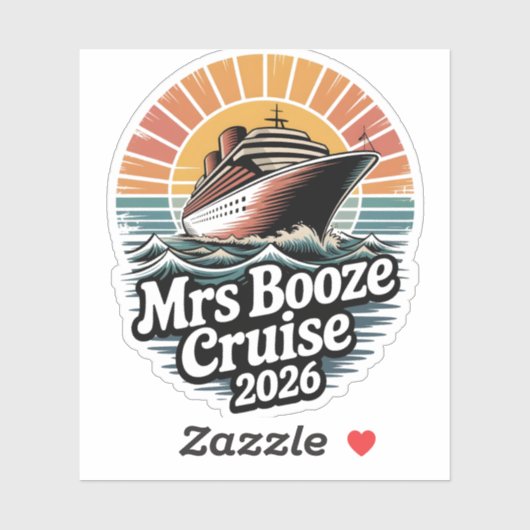 Mrs Booze Cruise 2026 夫婦おそろい シール (シート)