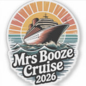Mrs Booze Cruise 2026 夫婦おそろい シール (正面)