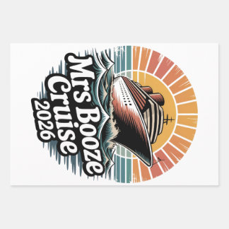Mrs Booze Cruise 2026 Matching Couples  ラッピングペーパーシート