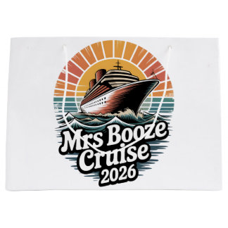 Mrs Booze Cruise 2026 Matching Couples  ラージペーパーバッグ