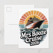 Mrs Booze Cruise 2026 Matching Couples 案内ポストカード (正面/裏面)