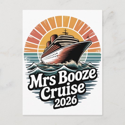 Mrs Booze Cruise 2026 Matching Couples 案内ポストカード (正面)