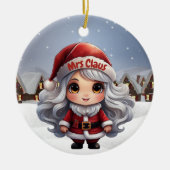 Mrs Claus Female Character Girly Gift for Woman 🤶 セラミックオーナメント (正面)