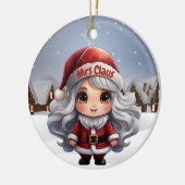 Mrs Claus Female Character Girly Gift for Woman 🤶 セラミックオーナメント (左)