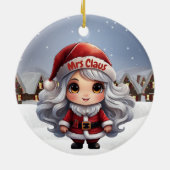 Mrs Claus Female Character Girly Gift for Woman 🤶 セラミックオーナメント (裏面)