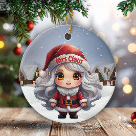Mrs Claus Female Character Girly Gift for Woman 🤶 セラミックオーナメント