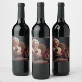 Mrs Claus Wine Bottle Label ワインラベル