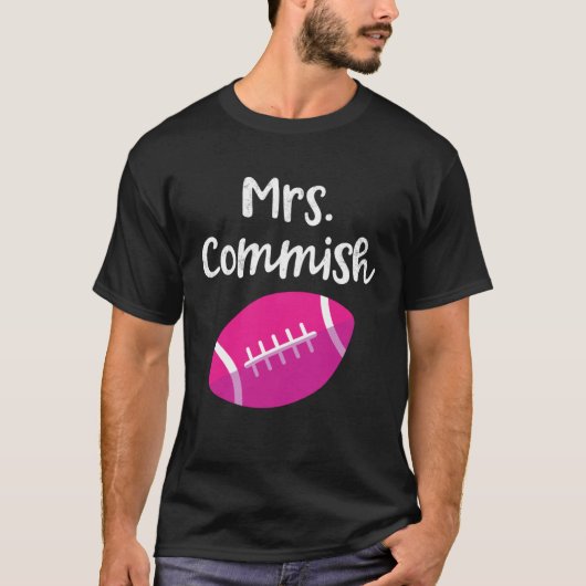 Mrs Commish Fantasy Football League Commissioner W Tシャツ (正面)