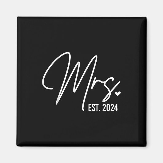 Mrs. Est. 2024 Just Married Wedding For Her Mr &am マグネット (正面)