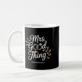 Mrs Good Thing Christian Proverbs Christian Couple コーヒーマグカップ (左)