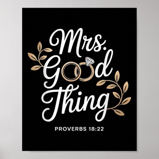 Mrs Good Thing Christian Proverbs Christian Couple ポスター (正面)