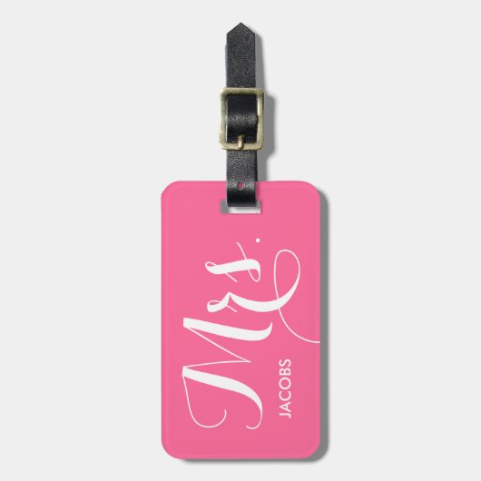 Mrs. Lagageタグ – ピンク ラゲッジタグ (正面縦)