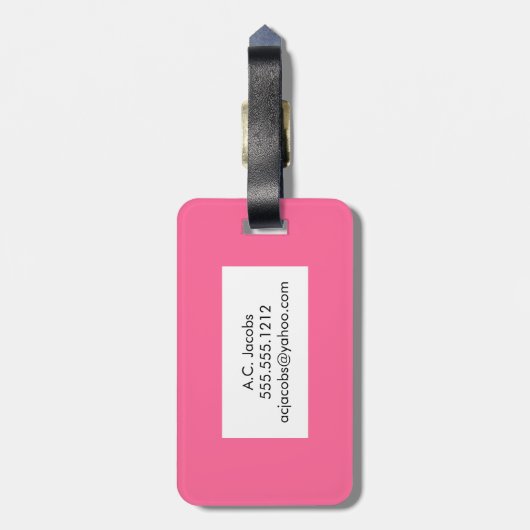 Mrs. Lagageタグ – ピンク ラゲッジタグ (裏面縦)