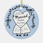 Mrs & Mrs クリスマスファーストオーナメント セラミックオーナメント (正面)