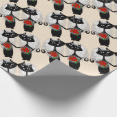 Mrs + Mrs.レズビアンの結婚猫かわいい花嫁結婚さん ラッピングペーパー (角)