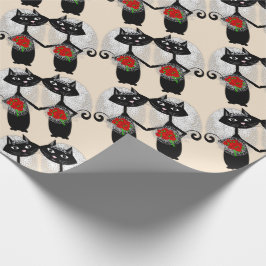 Mrs + Mrs.レズビアンの結婚猫かわいい花嫁結婚さん ラッピングペーパー