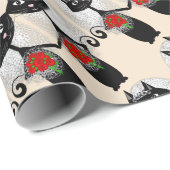 Mrs + Mrs.レズビアンの結婚猫かわいい花嫁結婚さん ラッピングペーパー (ロールコーナー)