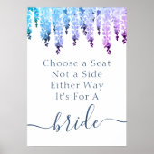 Mrs & Mrs Choose a Seat Not a Side ウェディング ポスター (正面)