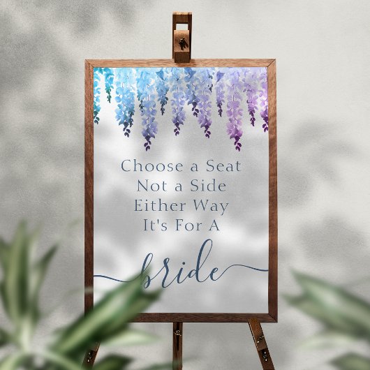 Mrs & Mrs Choose a Seat Not a Side ウェディング ポスター