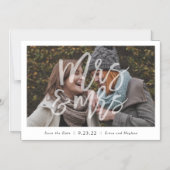 Mrs. & Mrs. LGBT Magnetic日付を保存 マグネット招待状 (正面)