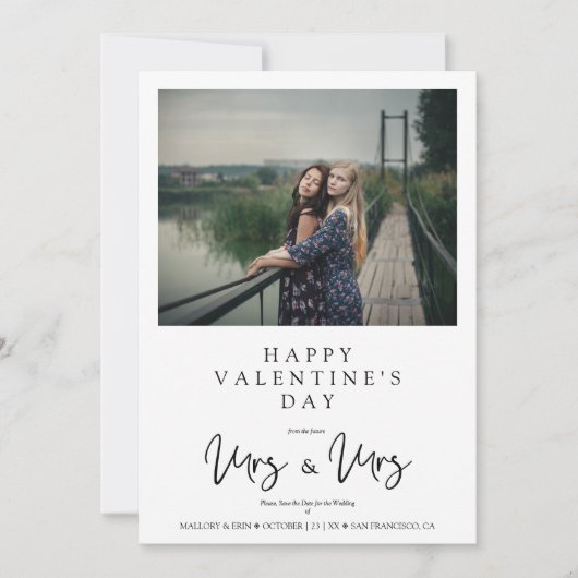 MRS & MRS Valentine's Wedding LGBT Lesbian Photo (正面)