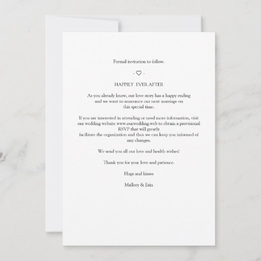 MRS & MRS Valentine's Wedding LGBT Lesbian Photo (裏面)