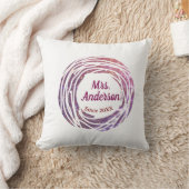 Mrs name pink mauve border since year wedding brid クッション (ブランケット)