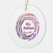 Mrs name pink mauve border since year wedding brid セラミックオーナメント (左)