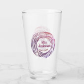 Mrs name pink mauve border since year wedding brid タンブラーグラス (裏面)