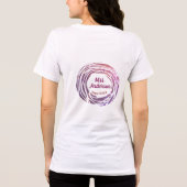 Mrs name pink mauve border since year wedding brid トライブレンドＴシャツ (裏面)