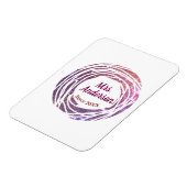 Mrs name pink mauve border since year wedding brid マグネット (左側)