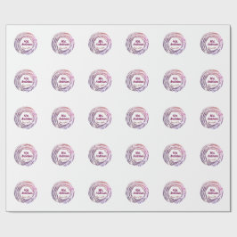 Mrs name pink mauve border since year wedding brid ラッピングペーパー