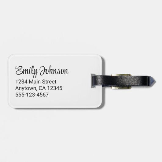 Mrs Personalized Elegant Script Bride Name White ラゲッジタグ (裏面横)