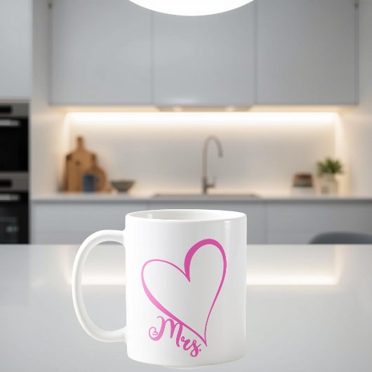 Mrs. Pink Heart Mug コーヒーマグカップ