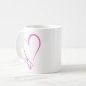 Mrs. Pink Heart Mug コーヒーマグカップ (正面左)