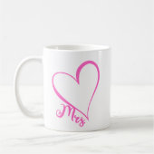 Mrs. Pink Heart Mug コーヒーマグカップ (左)