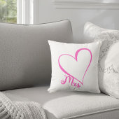 Mrs. Pink Heart Throw Pillow クッション