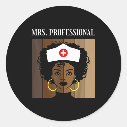 Mrs Professional Nursing Degree Nurse Profession B ラウンドシール (正面)